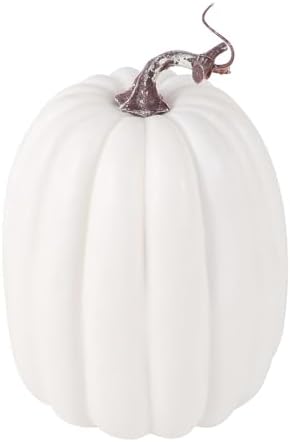 8 Inch Artificial White Pumpkin for Fall Decor