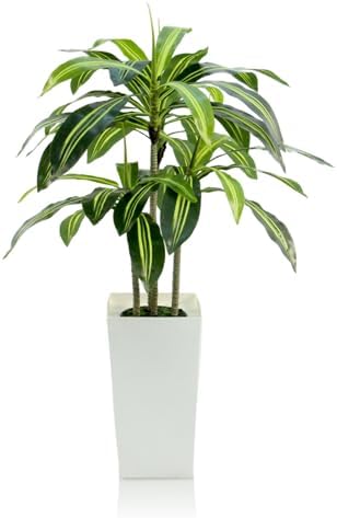 4ft Dracaena Artificial Plant with White Planter