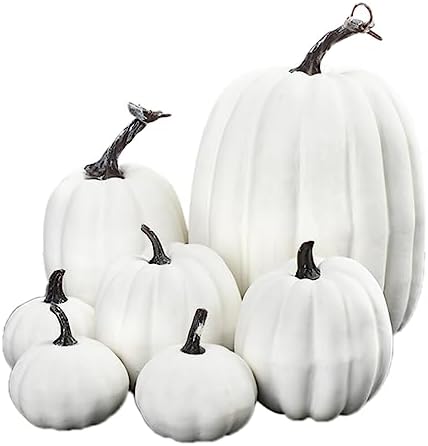 7Pcs Artificial Pumpkins Fall Autumn Halloween Decor