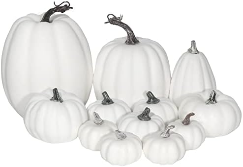 CCINEE 12PCS White Foam Pumpkins for Halloween Decorations
