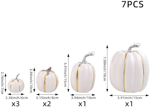 7PCS Artificial Pumpkins Decor Halloween Thanksgiving Autumn Party