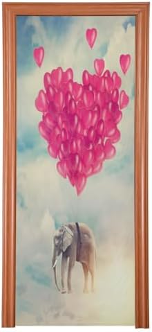 Susiyo Flying Elephant Halloween Door Cover 32x79 in