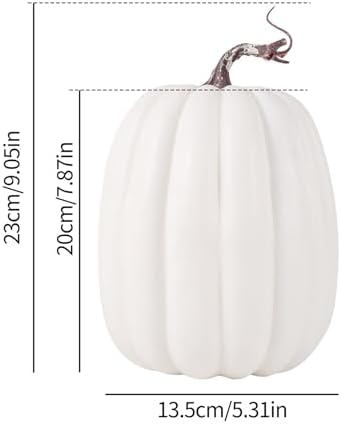 8 Inch Artificial White Pumpkin for Fall Decor