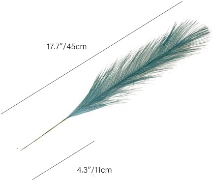 Mandys Teal Silk Pampas Grass Bouquet 20 Stems