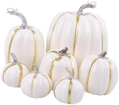 7X Artificial Foam Pumpkins for Halloween Kitchen Decor