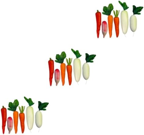 Ciieeo 3 Pack Artificial Carrots and Radishes for Photography
