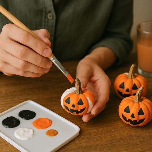 DomeStar 10PCS White Artificial Pumpkins Fall Decor