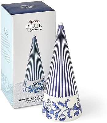 Spode Blue Italian Cone Shaped Topiary 8 Inch