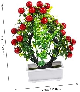 Red Fake Citrus Bonsai Decor 24X20CM