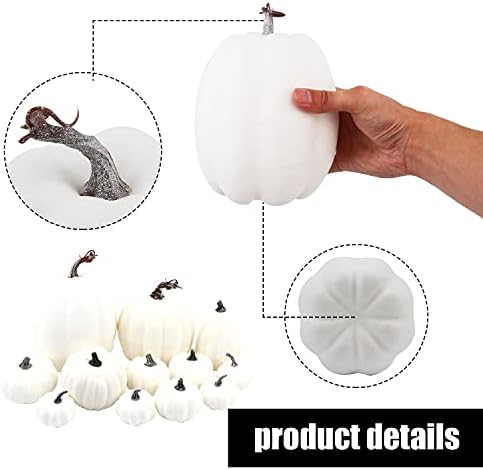 CCINEE 12PCS White Foam Pumpkins for Halloween Decorations
