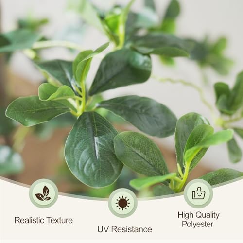 7ft Tall Artificial Black Olive Tree with 1260 Lifelike Leaves