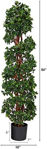 Nearly Natural 45ft English Ivy Spiral Topiary Artificial Tree