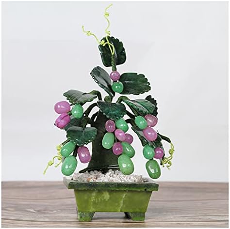 Artificial Bonsai Tree Tabletop Decor with Jade Carving