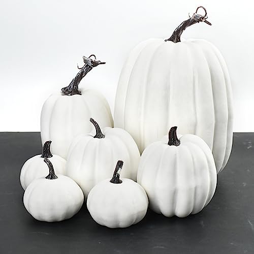 7Pcs Artificial Pumpkins Fall Autumn Halloween Decor