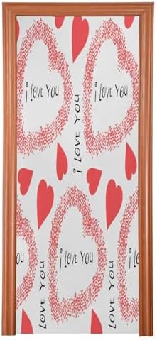 Susiyo Plush Red Heart Halloween Door Cover 32x79 In