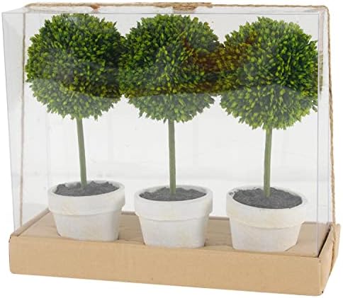 Decorative Topiary Gift Box Set of 3 - Green
