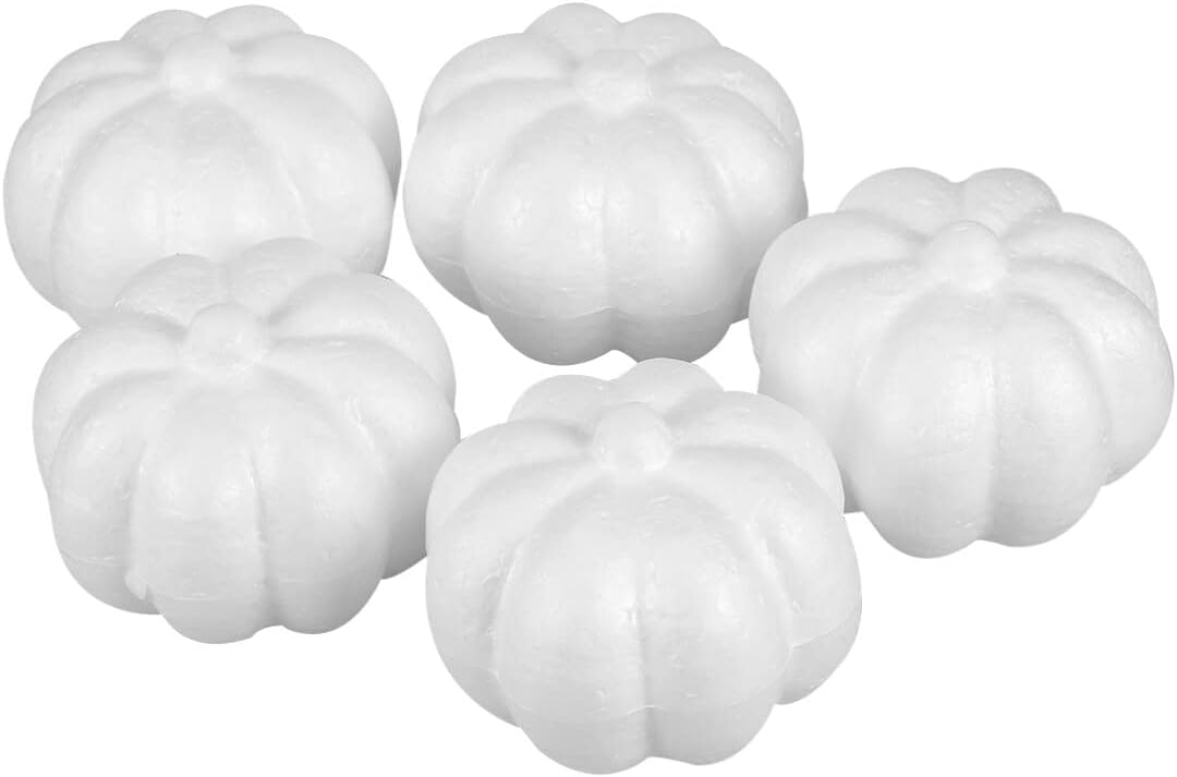 5pcs Rustic Artificial Foam Pumpkins for Halloween Fall Decor