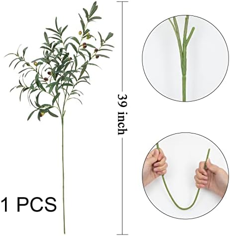 SHACOS 3 PCS 39 Inch Artificial Olive Tree Branches