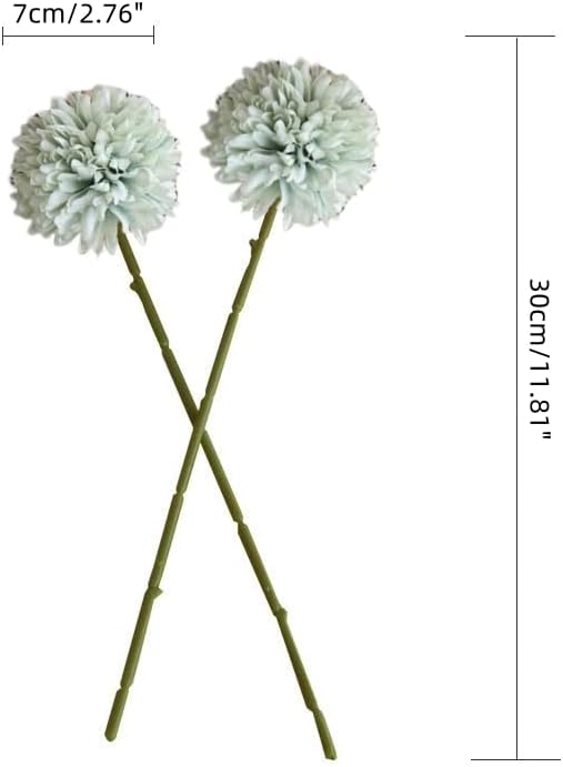 HoYuanFlo Artificial Flowers Chrysanthemum Bouquet 10pcs Light Green