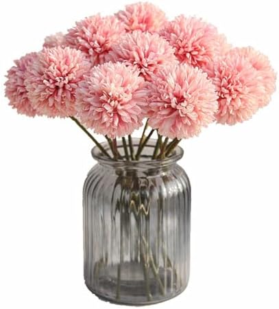 HoYuanFlo Light Pink Artificial Chrysanthemum Bouquet 10pcs
