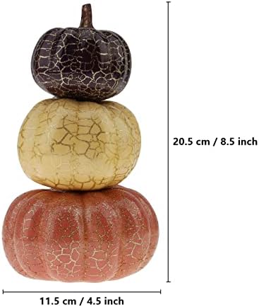 Gresorth 2pcs Stacked Artificial Pumpkins Halloween Decor