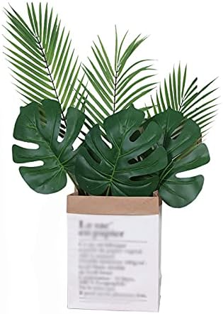 Artificial Bonsai Tree 23 Inch Artificial Monstera Plant with Realistic Leaves