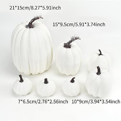 7Pcs Artificial Pumpkins Fall Autumn Halloween Decor