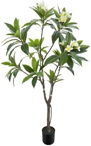 Alonfale 6FT Artificial Plumeria Tree with Concrete Base