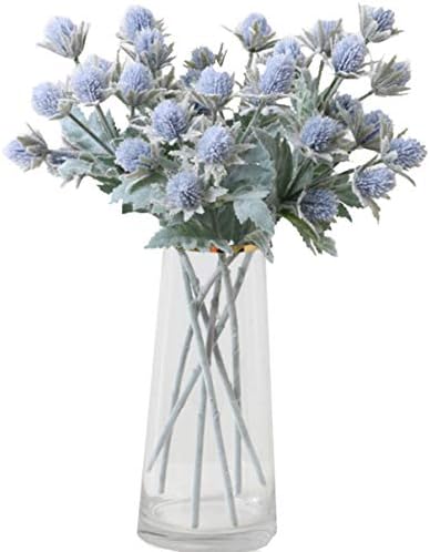 3 Pack Artificial Thistle Flowers Blue Eryngiums Floral Arrangement