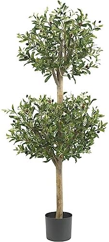 Nearly Natural 5309 Olive Double Topiary Silk Tree 45 Feet Green