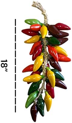 Hanging Ceramic Jalapeno Ristra Decor