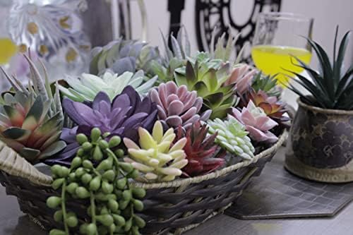 DECOROUS Realistic Fake Succulents 20 Pack Artificial Plants