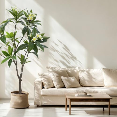 Alonfale 6FT Artificial Plumeria Tree with Concrete Base