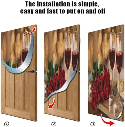 Susiyo Romantic Rose Halloween Door Cover 32x79 in