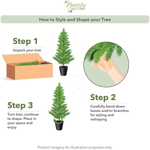 Nearly Natural 5ft Mini Cedar Pine Tree Green
