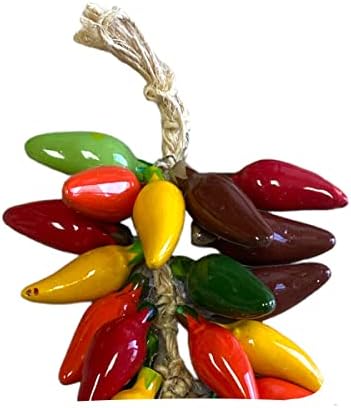 Hanging Ceramic Jalapeno Ristra Decor
