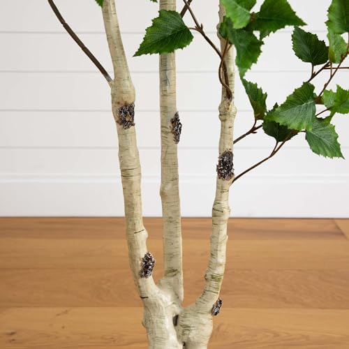 Nearly Natural 6ft Artificial Birch Tree with Real Touch Leaves