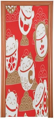 Cats Maneki Neko Halloween Door Cover 32x79 in