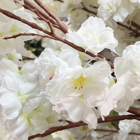 QIUPAI Simulation Cherry Tree Artificial Cherry Blossom Trees White 1mx09m