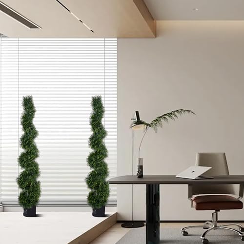 5FT Spiral Artificial Topiary Trees Set of 2
