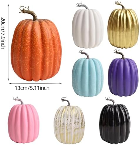 8 Inch Large Plastic Pumpkins for Fall Decor