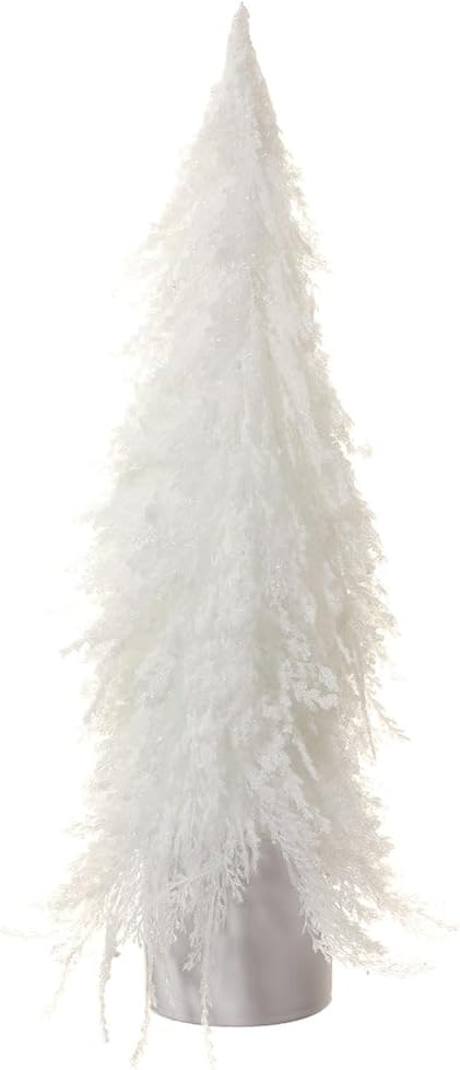 225 Inch Glittered Cone Topiary with Ceramic Vase