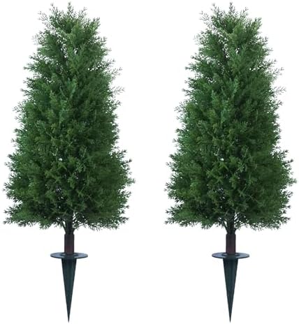 Howngyesimu 3FT Artificial Cedar Topiary Trees 2 Pack