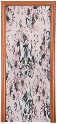 Susiyo Cat Halloween Door Decoration Cover 32x79 in