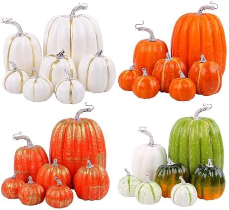 Keebgyy Artificial Pumpkin Ornament Set