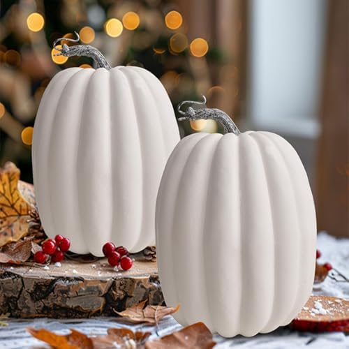 8 Inch Large Plastic Pumpkins for Fall Decor