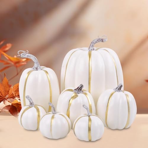 7X Artificial Foam Pumpkins for Halloween Kitchen Decor