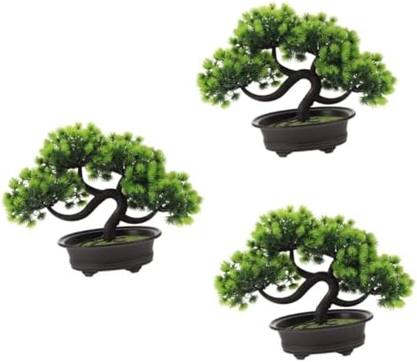 3pcs Welcome Pine Artificial Bonsai Trees with Planters