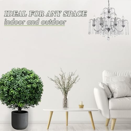 30 Inch Artificial Topiary Boxwood Ball Trees Set of Two