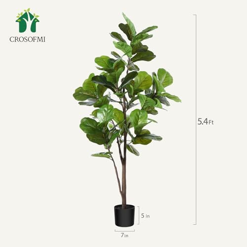 CROSOFMI Artificial Fiddle Leaf Fig Tree 65 Inch 2 Pack
